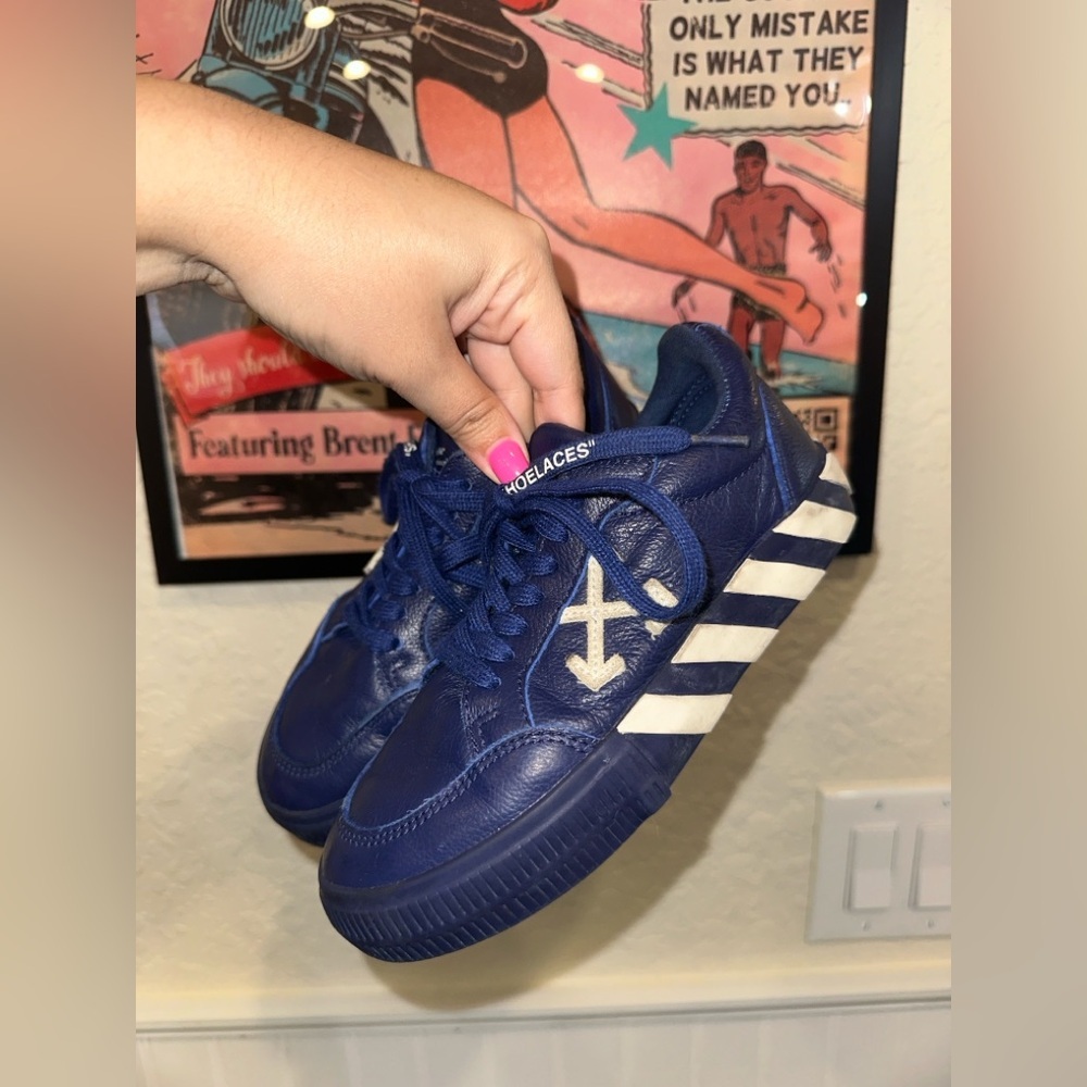 Off White Virgil Abloh Youth Kids 12.5/13 Navy Shoes - Picture 9 of 12